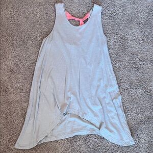 Matilda Jane Light Gray Tank Top with Pink Detail Womens small